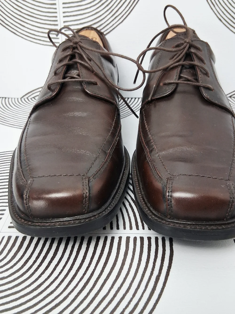 Johnston & Murphy Mens 10.5M Brown Lace Up Leather Oxford Dress Shoes 20-2160